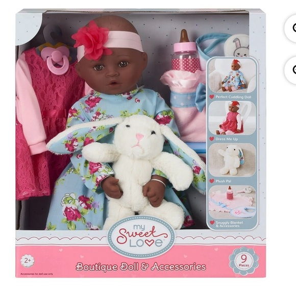 My Sweet Love 18" Doll and Accessories Set with Plush Bunny and extra outfit - Picture 1 of 5